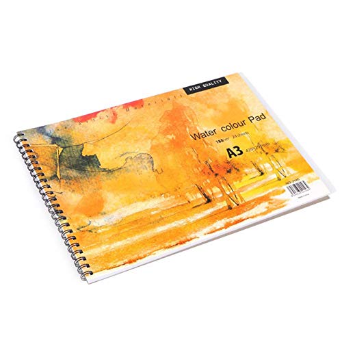 Oumefar Cuaderno de Pintura A3 de Papel Pastel, Cuaderno de Pintura de Acuarela, Cuaderno de bocetos, Bloc de Notas para Pintar, Suministros de Dibujo