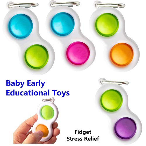 Ousyaah Mini Sensorial Fidget Juguete, Push y Pop Bubble Sensory Toy, Llavero de Popit Figit Toy, Estrés Alivio Fidget para Niños y Adultos