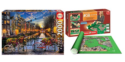 Outletdelocio Pack Puzzle Educa 17127. Amsterdam. 2000 Piezas + Tapete Universal Puzzle Roll 4809/64239