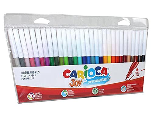 Pack 30 Rotuladores de colores, Punta suave y super lavables