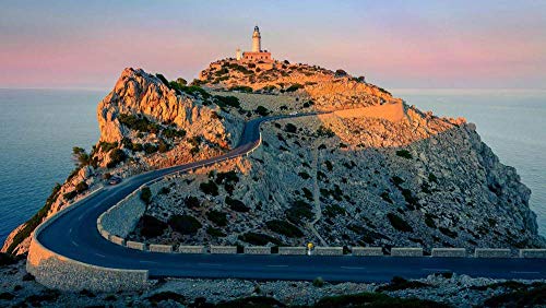 PANDABOOM Puzzle para Adultos 1500 Piezas, Faro De Formentor Point En El Acantilado, Mallorca, España, Regalo De Cumpleaños Único