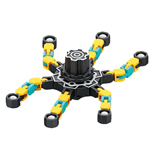 Parte superior giratoria deformable con la punta del dedo, juguete giratorio manual sensorial, juguete giroscópico robot mecánico, parte superior giratoria manual para niños adultos, fácil de jugar, r