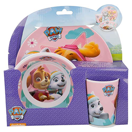 Patrulla Canina- Paw Patrol Set melamina sin Orla 3 Piezas (STOR 86790) (Tinokou Creations