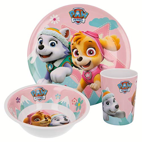 Patrulla Canina- Paw Patrol Set melamina sin Orla 3 Piezas (STOR 86790) (Tinokou Creations