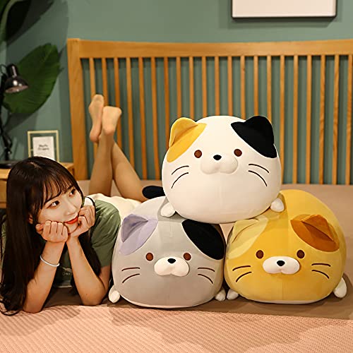 PEDEIECL Almohada Muy Suave para Gatos Animal de Peluche con Gatito de Felpa, Se Puede Usar para Camas y sillones, Los Mejores Regalos para niñas y niños ... (Gris, Medium)