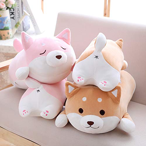 Peluches Corgi, Almohada para Shiba Inu, Cojines Sofa en Forma de Perro Lindo, Peluche de Animal Regalos para niños y niñas, Navidad, San Valentín, Día de la Madre 50cm,Amarillo-C