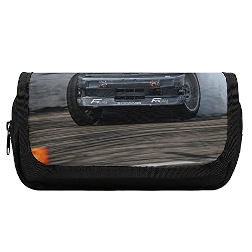 Pencil Case, Big Capacity Pencil Bag with Compartments and Zipper For Kids Drifting King Rally Car Car Drift Race Large Pencil Boxes For School Office Travel