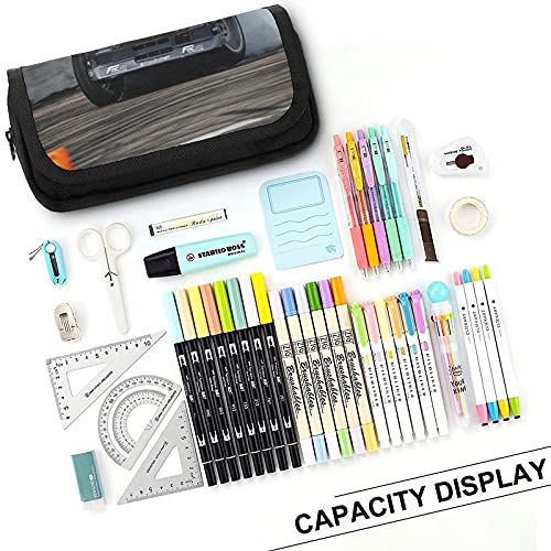 Pencil Case, Big Capacity Pencil Bag with Compartments and Zipper For Kids Drifting King Rally Car Car Drift Race Large Pencil Boxes For School Office Travel