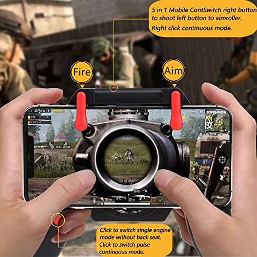 picK-me Controlador de Juegos Móvil PUBG, Disparadores de Gamepad con Ventilador de Enfriamiento y Batería Incorporada, PUBG Mobile Game Controller para Teléfono Inteligente de 4.7-6.5 Pulgadas