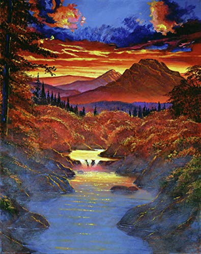 Pintura por números para adultos y niños – Canyon Sunset Landscape – Kit de pintura digital por números en lienzo