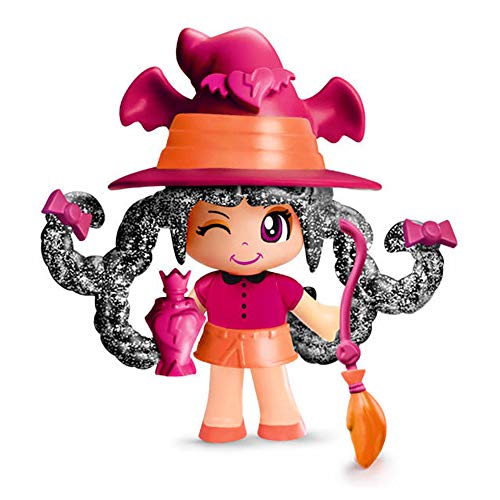 Pinypon- Figura brujita murciélago, incluye sombrero, escoba y pócima (Famosa 700015651)