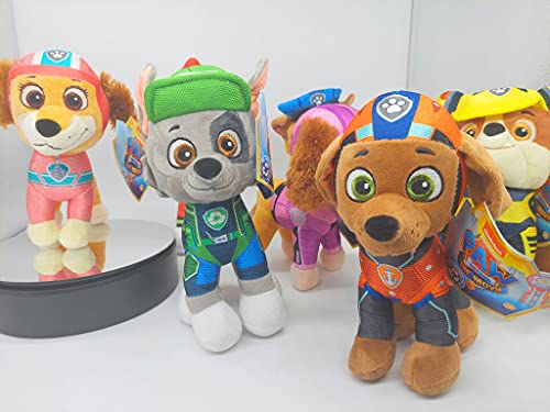 Play by Play La Patrulla Canina The Movie, 7 diseños diferentes, 19 cm, figuras de peluche Chase, Marshall, Liberty, Skye, Rubble, Rocky, Zuma, licencia original para niños, película 2021 (Chase)