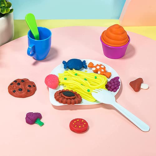 Play Dough accesorios, 40 piezas de plastilina, accesorios de arcilla de modelado de cocina, moldes, rodillo con bolsa de almacenamiento, regalo de masa de arcilla artística para niños pequeños