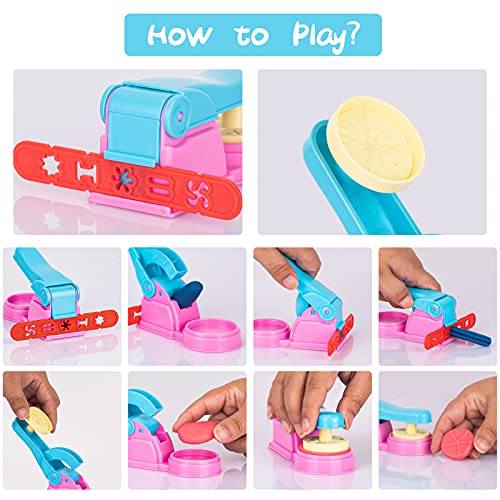 Play Dough accesorios, 40 piezas de plastilina, accesorios de arcilla de modelado de cocina, moldes, rodillo con bolsa de almacenamiento, regalo de masa de arcilla artística para niños pequeños