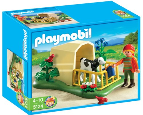 PLAYMOBIL - Ternero con Refugio, Set de Juego (5124)