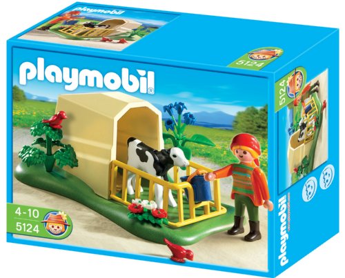 PLAYMOBIL - Ternero con Refugio, Set de Juego (5124)