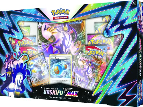 Pokémon, Caja Premium Urshifu Rapid Strike Vmax, Juego de Cartas para 2 Jugadores a Partir de 6 años, más de 10 Minutos de Tiempo de Juego, Exclusivo de Amazon