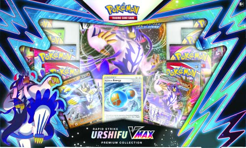 Pokémon, Caja Premium Urshifu Rapid Strike Vmax, Juego de Cartas para 2 Jugadores a Partir de 6 años, más de 10 Minutos de Tiempo de Juego, Exclusivo de Amazon