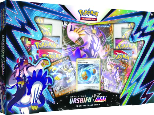 Pokémon, Caja Premium Urshifu Rapid Strike Vmax, Juego de Cartas para 2 Jugadores a Partir de 6 años, más de 10 Minutos de Tiempo de Juego, Exclusivo de Amazon