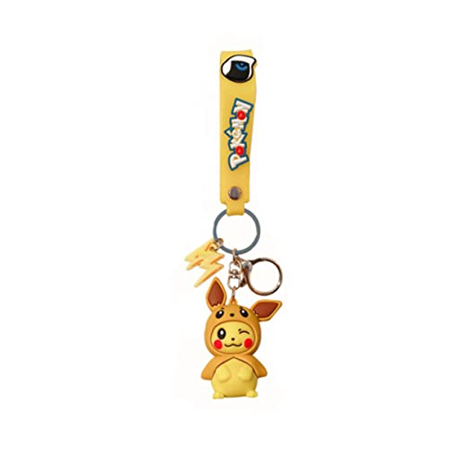 Pokémon - Llavero de metal Pikachu - Serie Pokémon Elf - Juego de llaveros de silicona para niños - Ideal como regalo (K), a,