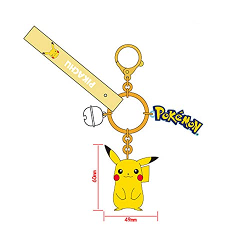 Pokémon - Llavero de silicona con colgante de Pikachu, de metal, serie Pikachu, Pokémon Elf, juego de llaves para niños, fans del anime, regalo, Pikachu, talla única,