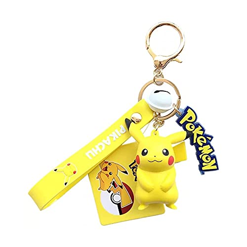 Pokémon - Llavero de silicona con colgante de Pikachu, de metal, serie Pikachu, Pokémon Elf, juego de llaves para niños, fans del anime, regalo, Pikachu, talla única,