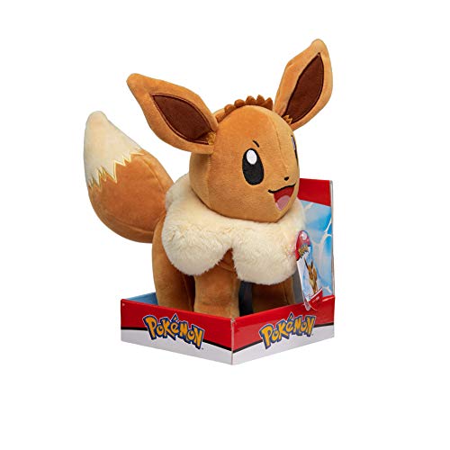 Pokémon Peluche Eevee 30 cm, Nuevos Juguetes Pokémon 2021, con Licencia Oficial de Pokémon