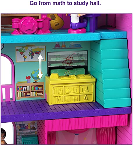 Polly Pocket Escuela increíble Pollyville Set de juego con muñecas y accesorios, juguete +4 años (Mattel GVY51)