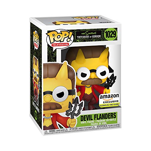 Pop! Animación: The Simpsons – Flanders du Diable, Brille en Le Negro, Exclusivo Amazon