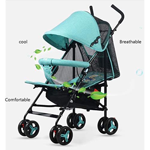 Portátil El cochecito de niño se puede sentar reclinando el carro de bebé plegable ligero Amortiguador de choque con mosquitero Toddler Seat cochecito Viajes al aire libre (Color : A)