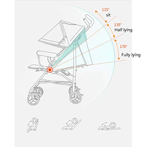 Portátil El cochecito de niño se puede sentar reclinando el carro de bebé plegable ligero Amortiguador de choque con mosquitero Toddler Seat cochecito Viajes al aire libre (Color : E)