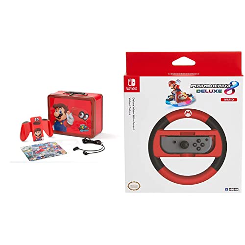 Power A Lunch Box Tin Kit + Mario GS Design (Nintendo Switch) + Hori Volante Mario Kart 8 Deluxe (Nintendo Switch)