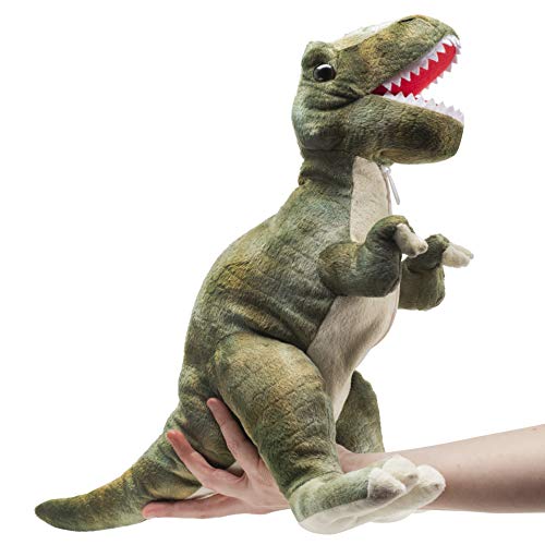 Prextex Colección de peluches Dinosaurio T-Rex de 15 pulgadas con 5 lindas crías dentro de su barriga con cremallera Gran set para niños