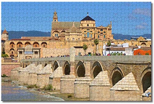 Puente Romano España Córdoba Rompecabezas Rompecabezas para Adultos Niños 1000 Piezas Juego de Puzzle de Madera Recuerdos de Viaje(Compra 1000 piezas de rompecabezas y consigue 300 piezas gratis)