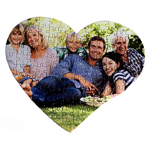 Puzzle Corazón Personalizado con tu Foto Impresión dpi - Fabricado en Europa - Bonito Brilloso Tus Puzzles con tu Imagen Preferida - Regalo para Bebes - Madres Bodas Parejas - Rompecabezas Novios