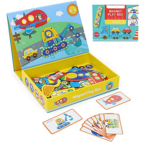 Puzzle Infantiles para Niños 3+ Años Pizarra Magnetica Infantil Juguetes de Madera Montessori Magneticos Rompecabezas de Coches Juegos Educativos Regalos para Niños Niñas 3 4 5 6 Años