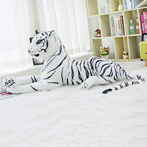 QERMULA Creativo muñeco de Peluche Animales de Peluche realistas Tigre Muebles para el hogar niños bebé Juguete sofá Coche cojín Blanco