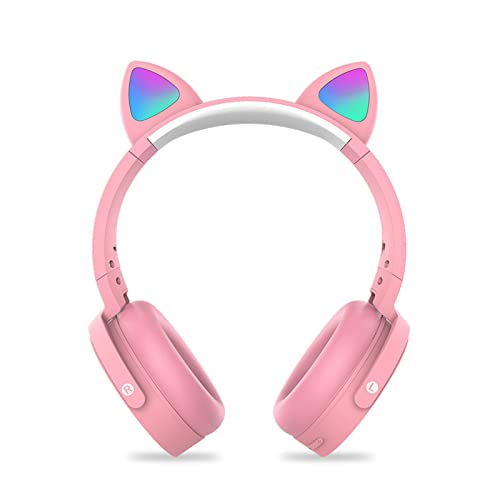 Qtinghua Rainbow Push Pop Fidget Toy Bluetooth Headphones, Fidget Bluetooth Head-Mounted Stereo Headset, Headphones Gaming Headset for Kids Teens (Pink, 22cm*18cm*5cm)