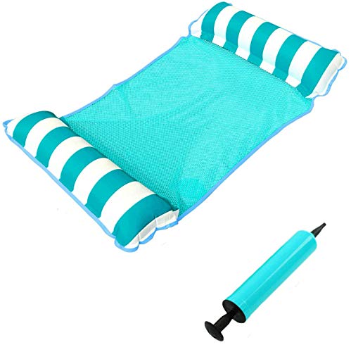 Queta Hamaca Inflable, Hamaca de Agua, Colchón de Aire Ultra cómodo, Colchón de Aire Flotante, Colchoneta Flotante, Plegable Silla de Piscina, Sillón portátil-132 x 70 cm