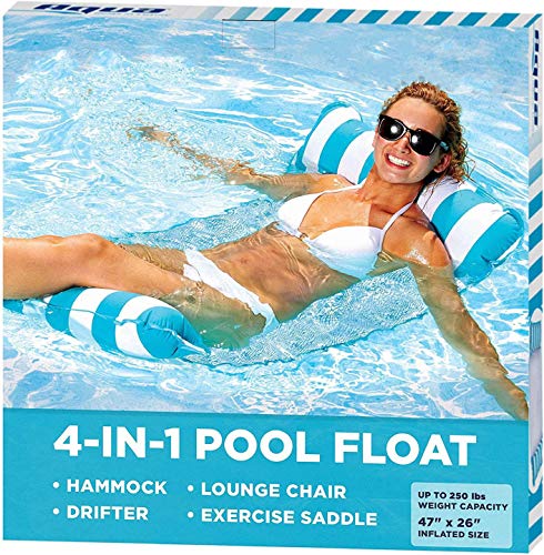 Queta Hamaca Inflable, Hamaca de Agua, Colchón de Aire Ultra cómodo, Colchón de Aire Flotante, Colchoneta Flotante, Plegable Silla de Piscina, Sillón portátil-132 x 70 cm