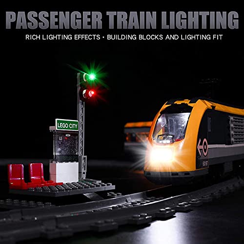 QZPM Kit De Iluminación Led para Lego City Tren De Pasajeros, Compatible con Ladrillos De Construcción Modelo 60197 (NO Incluido En El Modelo)