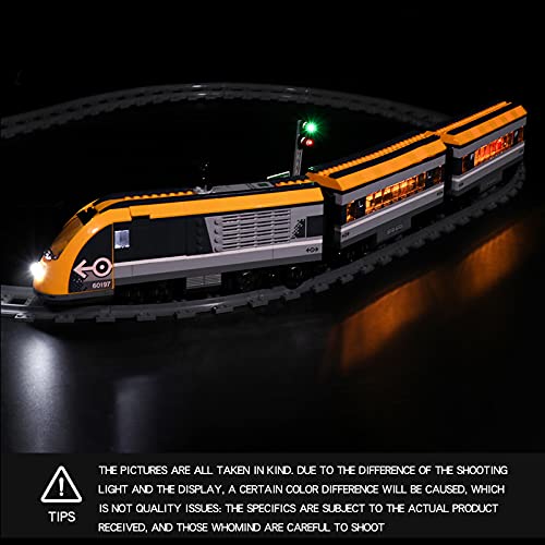 QZPM Kit De Iluminación Led para Lego City Tren De Pasajeros, Compatible con Ladrillos De Construcción Modelo 60197 (NO Incluido En El Modelo)