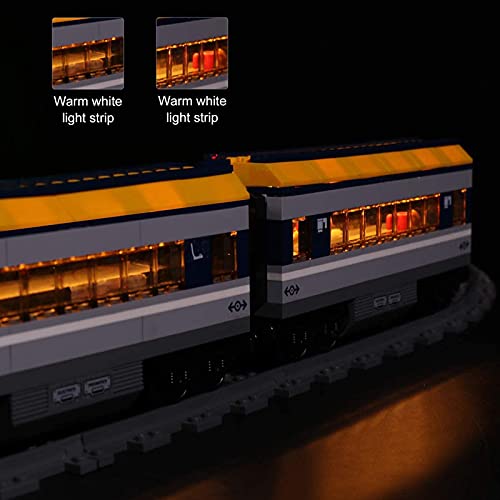 QZPM Kit De Iluminación Led para Lego City Tren De Pasajeros, Compatible con Ladrillos De Construcción Modelo 60197 (NO Incluido En El Modelo)