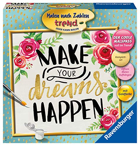 Ravensburger 28796 Make Your Dreams Happen números para Adultos Resultado de Pintura Gracias a los Accesorios para Artistas, Marco, Multicolor