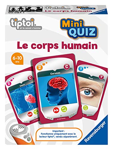 Ravensburger – Juego Interactivo Tiptoi® Mini Quiz – El Cuerpo Humano – Juegos electrónicos educativos sin Pantalla en francés – Niños a Partir de 6 años – 00 084