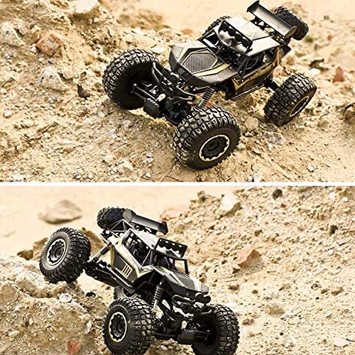 RC Dirt Bike High 2.4Ghz Radio Remote Control Car Speed Giant 1:10 RC Off Road Hobby Electric Fast Racing Rock Crawler Monster Truck Large Foot Alloy 4WD Climbing Cars Gift (Black 2 batterys)