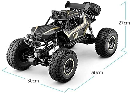 RC Dirt Bike High 2.4Ghz Radio Remote Control Car Speed Giant 1:10 RC Off Road Hobby Electric Fast Racing Rock Crawler Monster Truck Large Foot Alloy 4WD Climbing Cars Gift (Black 2 batterys)