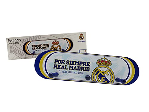 Real Madrid- Perchero de pared de madera, Color, (CYP Imports GP-02)