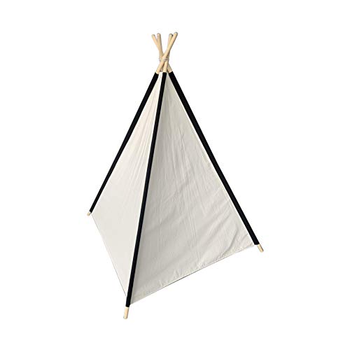 Rebecca Mobili Tienda Infantil de Campaña para Niños Juguetes Blanco Negro Madera Algodón Niñas Indios Dormitorio - 145x120x120 (A x An x Fon) - Art. RE6311