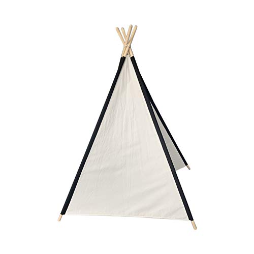 Rebecca Mobili Tienda Infantil de Campaña para Niños Juguetes Blanco Negro Madera Algodón Niñas Indios Dormitorio - 145x120x120 (A x An x Fon) - Art. RE6311